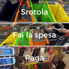 Video dimostrativo delle fasi d’uso di Bustí: srotola, organizza la spesa e paga in modo semplice e veloce